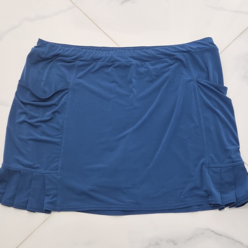 Chico's Weekends Pleated Skirt In Endless Sea Blue Size 3 XL